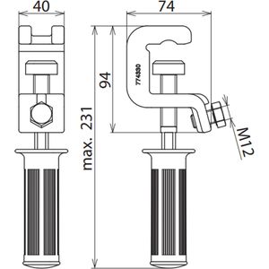 Produktbild für Erdungsklemme DEHN 774330, aus Stahl