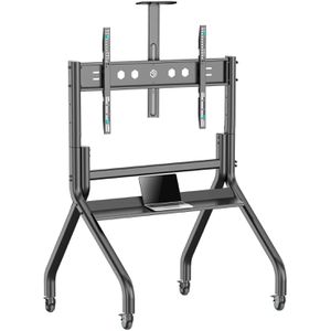 Produktbild für TV-Ständer Onkron TS2080-B, Ablage &amp; Rollen, schwarz, Metall