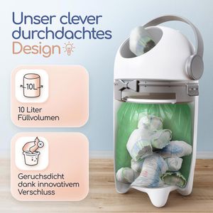 Produktbild für Windeleimer Levias LW-W01, 10 Liter