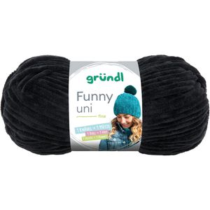 Häkelgarn Gründl 3442-17 Funny uni, schwarz