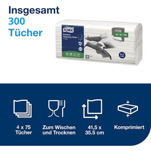 Produktbild für Einwegtücher Tork 473179, W4, weiß