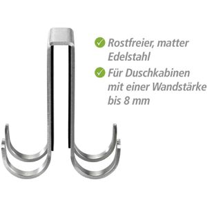 Produktbild für Duschhaken Wenko Vieste Duo beidseitig, Edelstahl matt