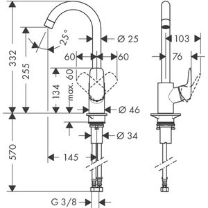 Produktbild für Küchenarmatur hansgrohe Logis M31 260, chrom