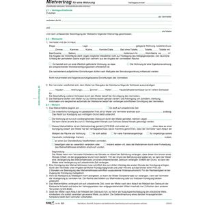RNK 525 Vertragsformular Mietvertrag für Wohnungen DIN A4 50 Stück 