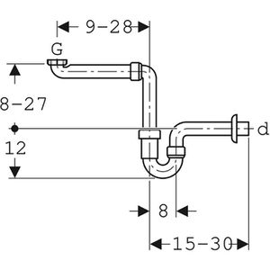 Produktbild für Siphon Geberit Raumsparsiphon für Waschbecken