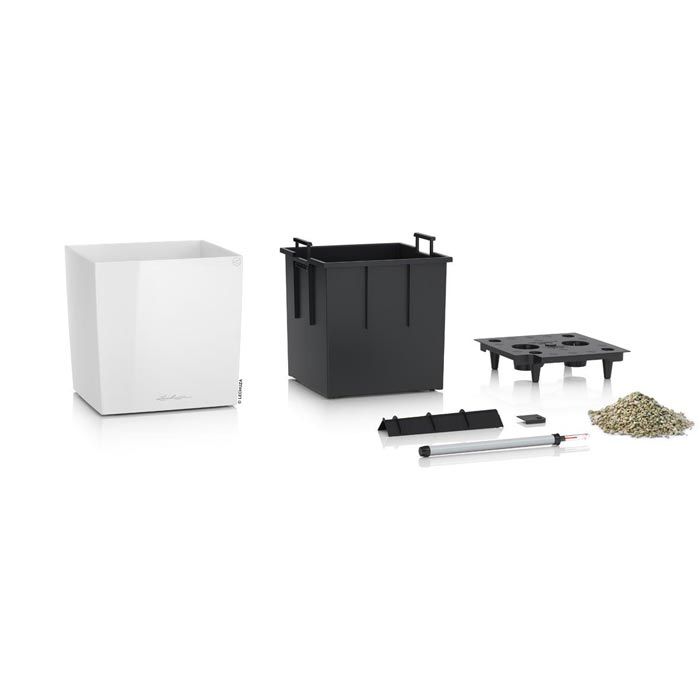 Lechuza Übertopf CUBE Premium 50 weiß hochglanz, 49 x 49 x 49,5 cm