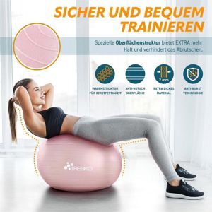 Produktbild für Gymnastikball Tresko Anti-Burst, mit Luftpumpe