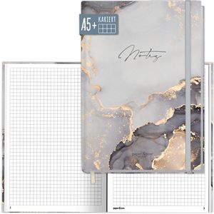 Notizbuch paper&you Grey Marble, 6615-7, grau, A5+