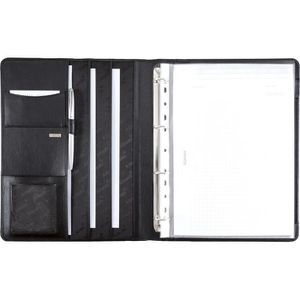 Produktbild für Schreibmappe Alassio 30058, Cremona II, schwarz, Echt Leder