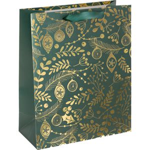 Produktbild für Geschenktüte Sigel GT118, Golden Ornaments on green