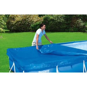 Produktbild für Poolabdeckung Bestway 58107, aus PE, blau, mit Spannseil