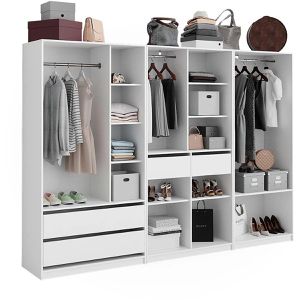 Produktbild für Kleiderschrank Vicco Elmo, 3er Set, weiß