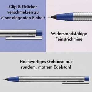 Produktbild für Druckbleistift Lamy logo 105 blue, silber/blau, Edelstahl