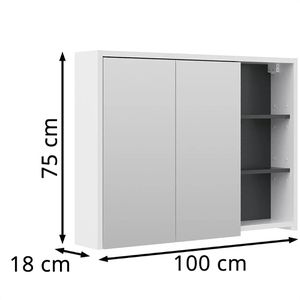 Produktbild für Spiegelschrank Vicco Viola, weiß / anthrazit