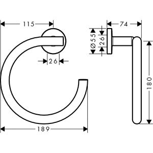 Produktbild für Handtuchhalter hansgrohe Logis Universal, silber