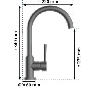 Produktbild für Küchenarmatur Schütte Cornwall, graphit matt