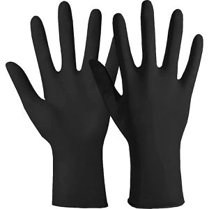 Produktbild für Einmalhandschuhe Hase Nitril, schwarz, 100 Stück