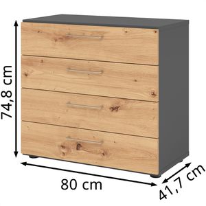 Produktbild für Kommode Hammerbacher 928S4, asteiche / graphit