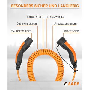 Produktbild für Elektroauto-Ladekabel Lapp Spiral, IP55, 5 m