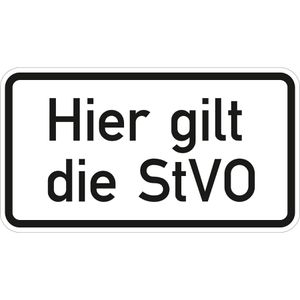 SafetyMarking Verkehrsschild StVO zugelassen, 42 x 23 cm, Hier gilt die StVO