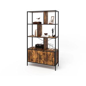 Produktbild für Bücherregal Vicco Fyrk, schwarz / dunkelbraun
