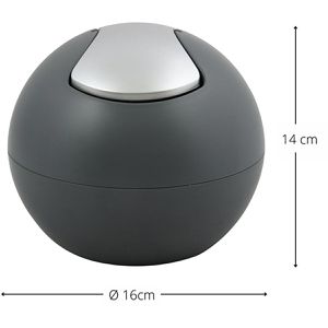 Produktbild für Mülleimer Spirella Bowl, 10.20375, grau matt