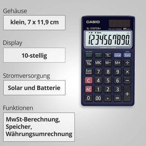 Produktbild für Taschenrechner Casio SL-310TER+, MwSt-Berechnung