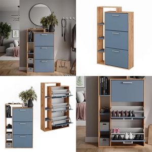 Produktbild für Schuhschrank Vicco Orlando, eiche / blau