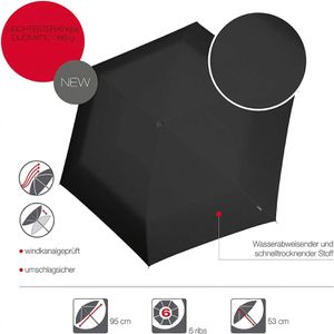 Produktbild für Regenschirm Knirps U.200 Ultra Duomatic, black, sturmfest