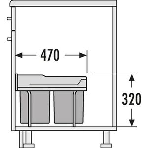 Produktbild für Einbaumülleimer Hailo AS Raumspar Tandem 3640001