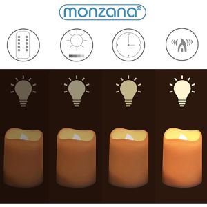 Produktbild für LED-Kerze Monzana 107579 Echtwachs creme