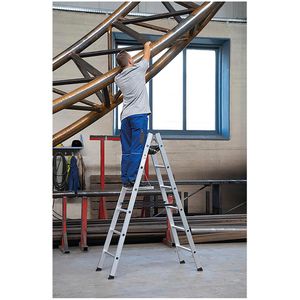 Produktbild für Stehleiter MUNK 33028, nivello-Leiterfüße, beidseitig begehbar