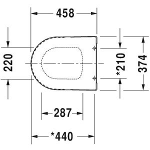 Produktbild für WC-Sitz Duravit ME by Starck 0020010000, D-Form, aus Duroplast