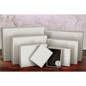 Produktbild für Geschenkbox Rössler-Papier Boxline Metallic Milk, weiß