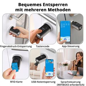 Produktbild für Smartes-Türschloss WELOCK ToucA51, mit 3 RFID-Karten