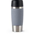 Isolierbecher Emsa Travel Mug N2012700, 360 ml hält 4h warm, Edelstahl doppelwandig, pfeffergrau