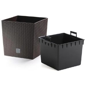 Produktbild für Übertopf Prosperplast Rato Low, dunkelbraun, 32 x 33 x 32 cm