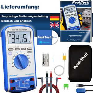 Produktbild für Multimeter PeakTech P 3415, digital, True RMS