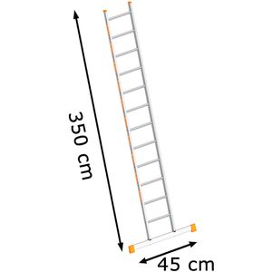 Produktbild für Anlegeleiter Layher Topic 1054, extrabreit, Länge 3,5m