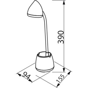 Produktbild für Schreibtischlampe Philips Hat, weiß, LED, dimmbar