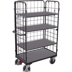 Etagenwagen VARIOfit sw-700.304/AG, 3 Gitterwände