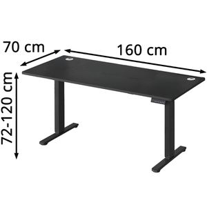 Produktbild für Schreibtisch Vasagle LSD136B01, schwarz / schwarz