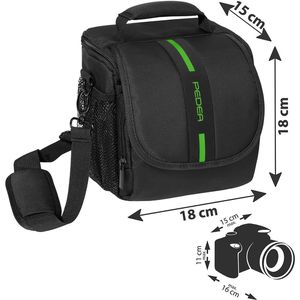 Produktbild für Kameratasche Pedea ESSEX Gr. M, aus Polyester, schwarz &amp; grün