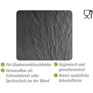 Produktbild für Herdabdeckplatte Wenko Schieferoptik, aus Sicherheitsglas