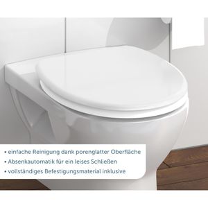 Produktbild für WC-Sitz Schütte White 82100, oval, aus Duroplast