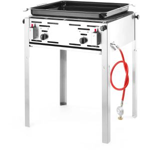 Produktbild für Gasgrill Hendi Grill-Master Maxi, 154717, silber, 2 Brenner