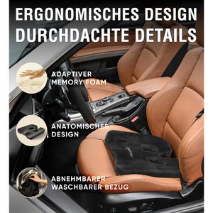 Produktbild für Orthopädisches-Sitzkissen Healthfix Auto-Sitzkissen, schwarz