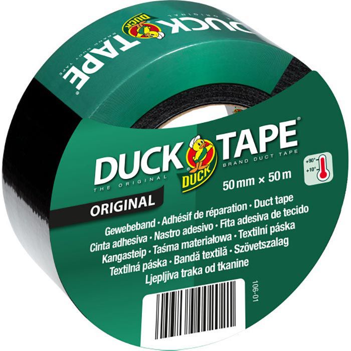 Duck Gewebeband Tape 106-01, Original, schwarz, 50mm x 50m