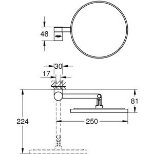 Produktbild für Kosmetikspiegel GROHE Selection 41077DC0, Edelstahl