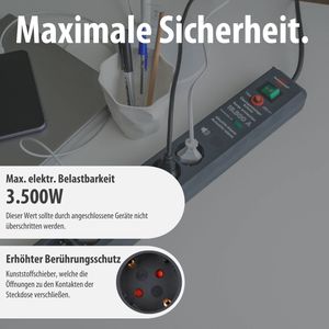 Produktbild für Steckdosenleiste Brennenstuhl Secure-Tec, 3m Kabel
